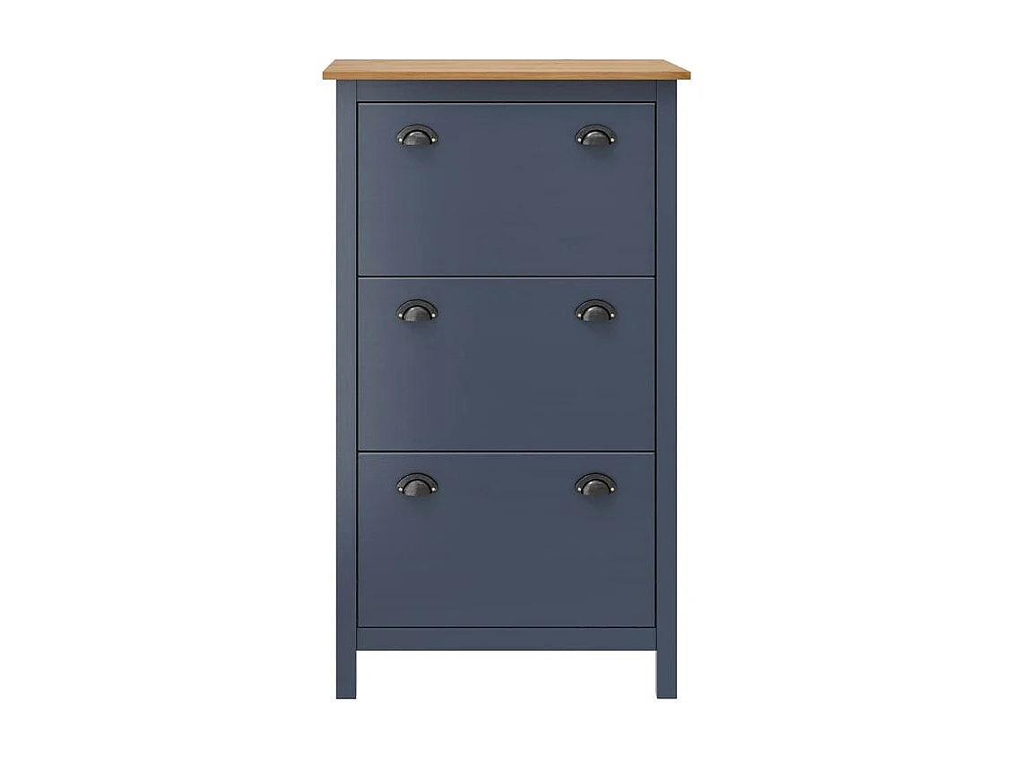 Armoire à chaussures Hill Gris 72x35x124 Bois de pin solide