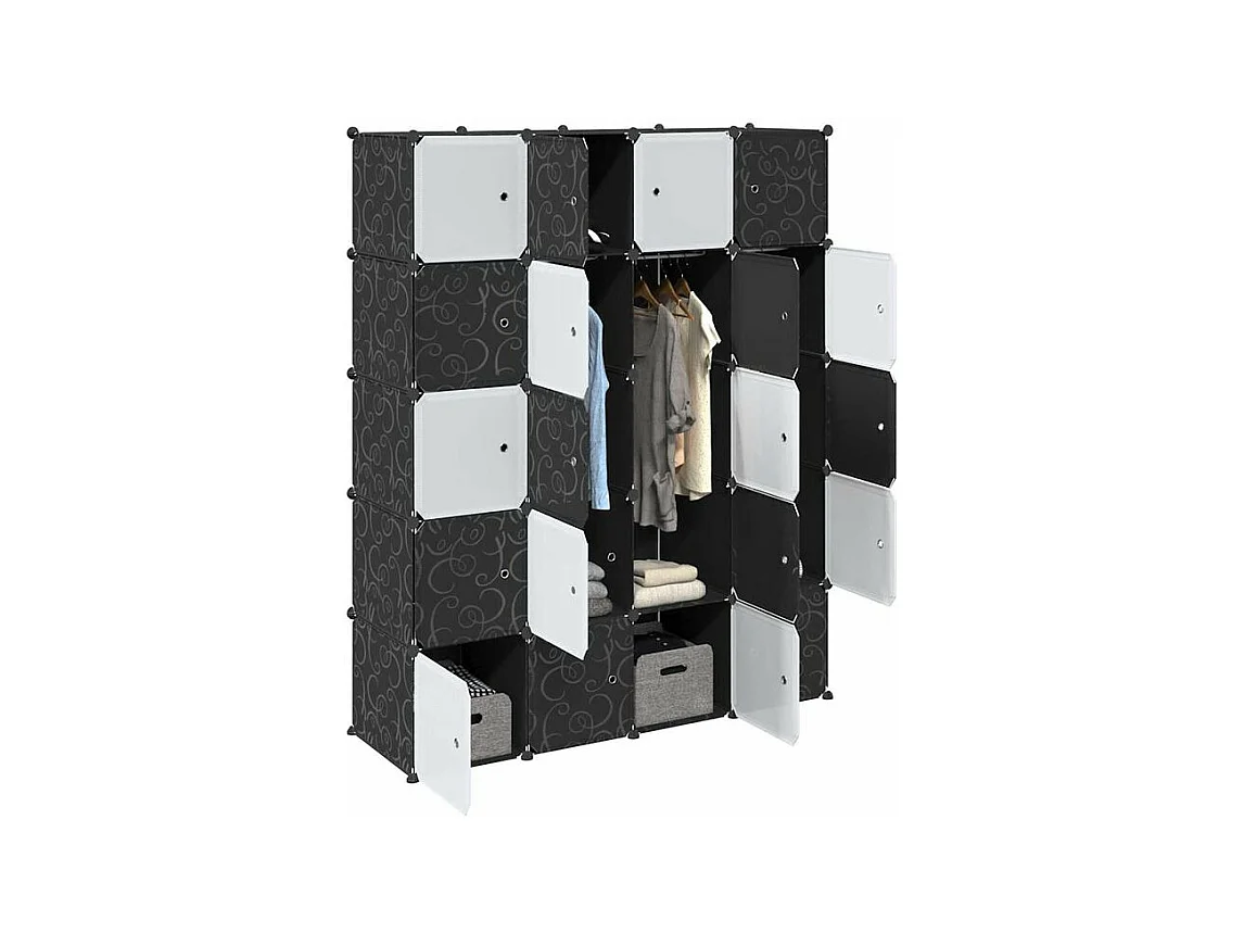 Cubes de rangement 20 pcs avec tiges de suspension PP