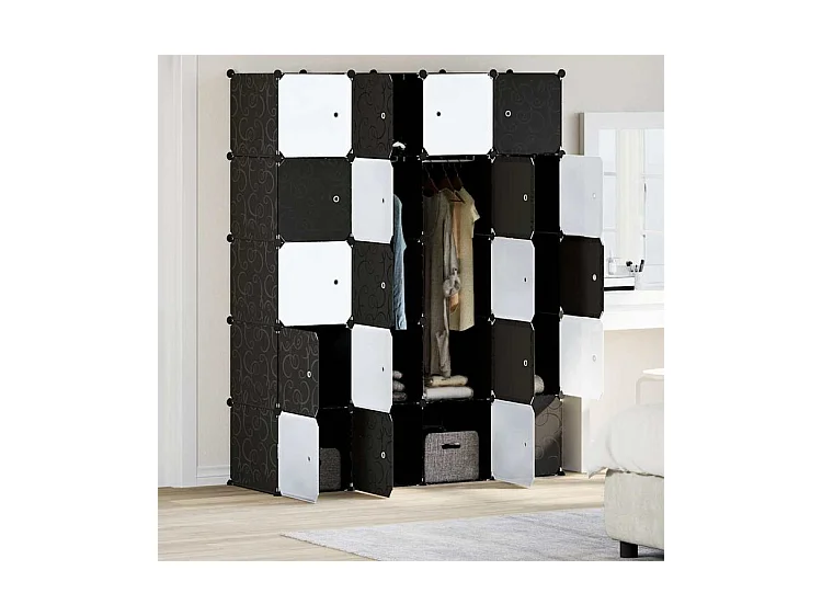 Cubes de rangement 20 pcs avec tiges de suspension PP