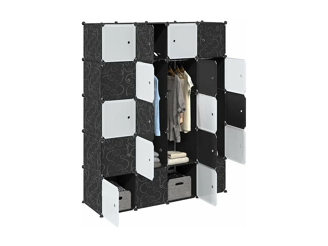 Cubes de rangement 20 pcs avec tiges de suspension PP