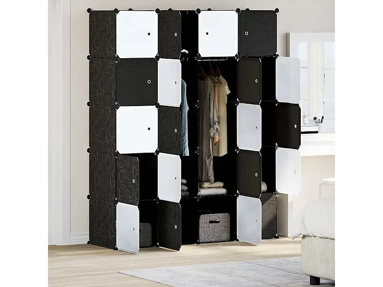 Cubes de rangement 20 pcs avec tiges de suspension PP