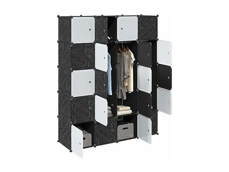 Cubes de rangement 20 pcs avec tiges de suspension PP