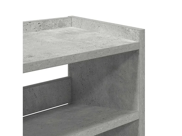 Étagère à chaussures en bois Manda L 80 x H 62cm - Rangement 3 niveaux-Couleur Gris béton