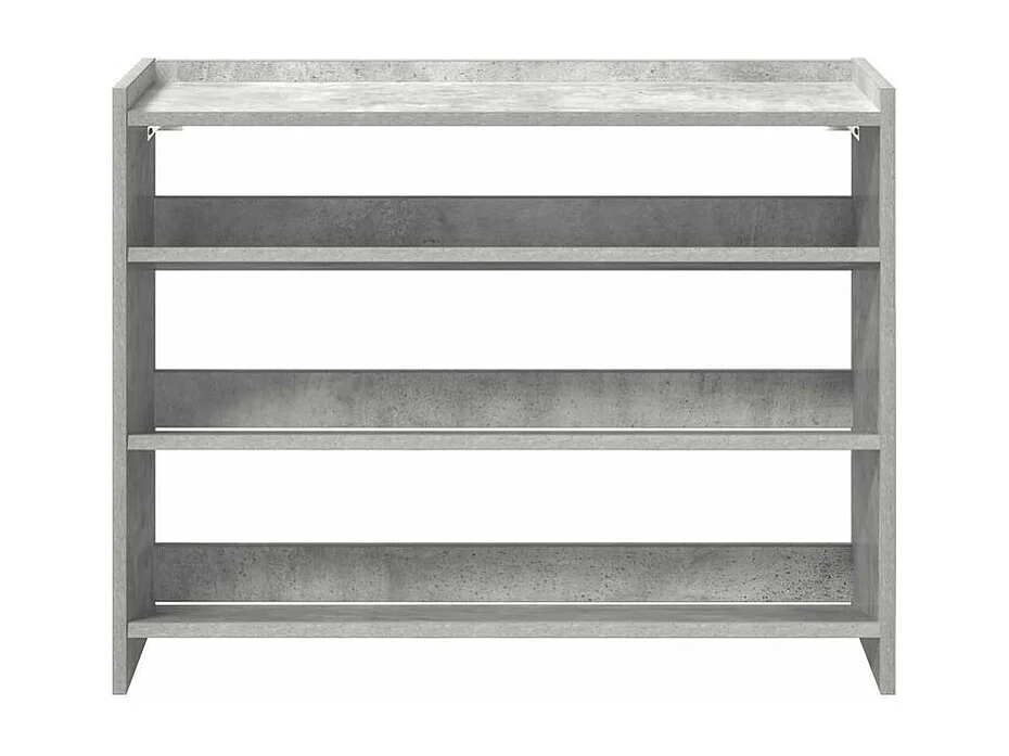 Étagère à chaussures en bois Manda L 80 x H 62cm - Rangement 3 niveaux-Couleur Gris béton