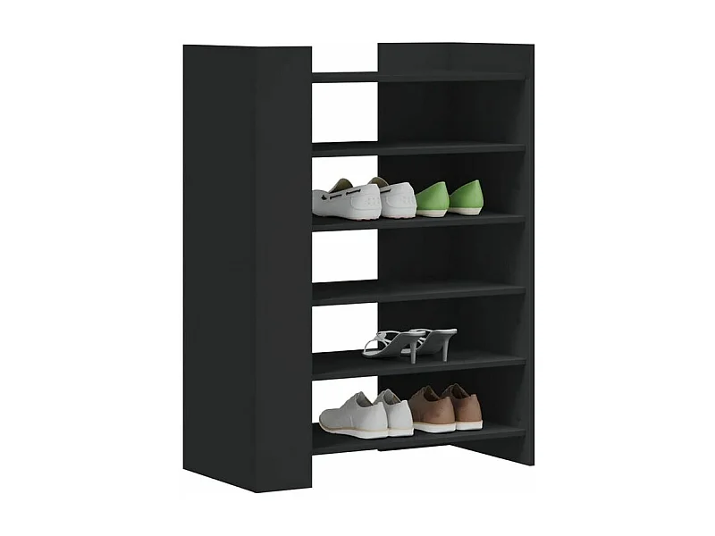 Etagères à chaussures en bois Lizza L75xH100xP38 – Élégance et praticité-Couleur Noir