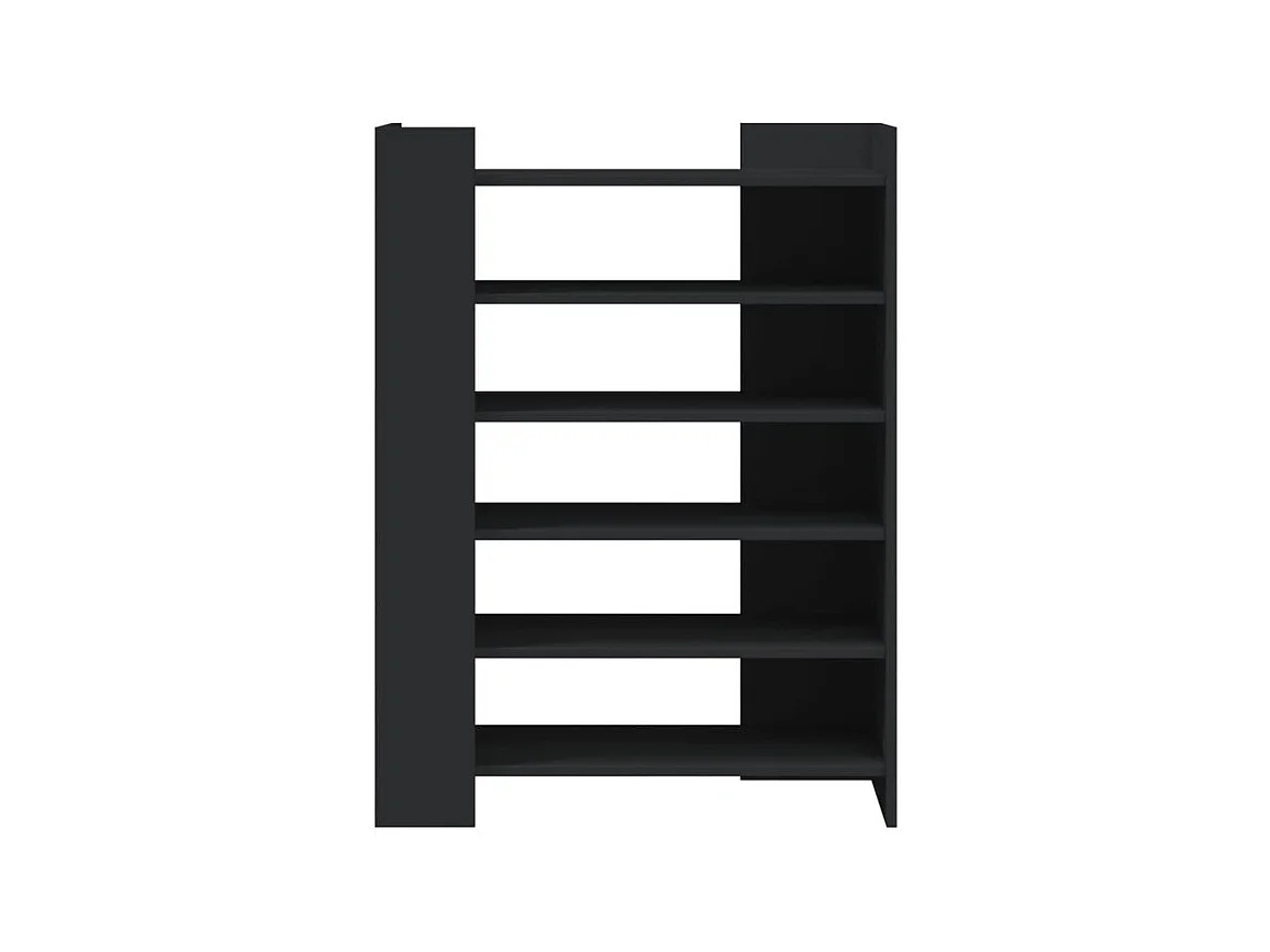 Etagères à chaussures en bois Lizza L75xH100xP38 – Élégance et praticité-Couleur Noir