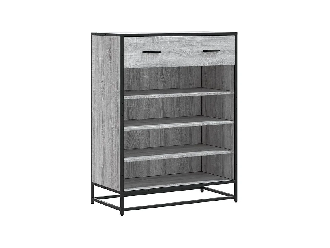 Meuble à chaussures sonoma gris bois d'ingénierie et métal