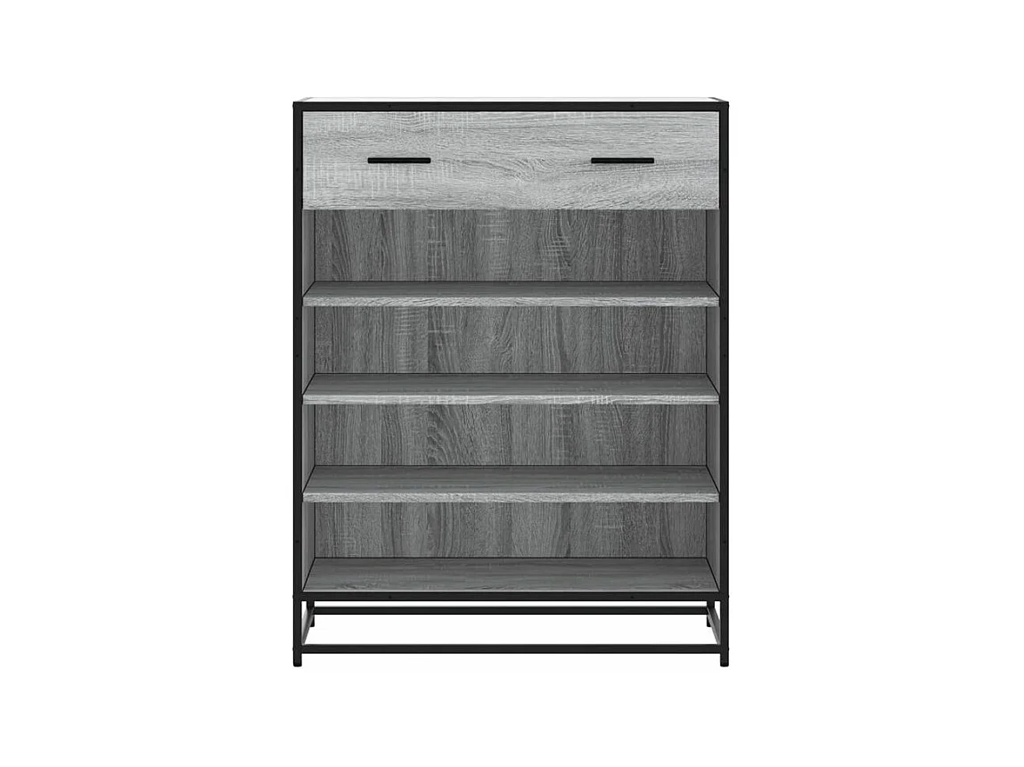 Meuble à chaussures sonoma gris bois d'ingénierie et métal