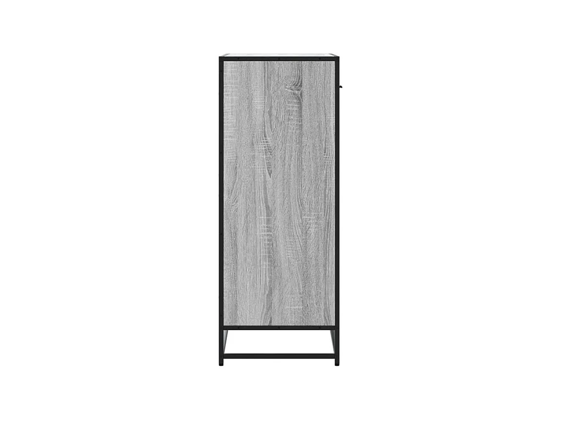 Meuble à chaussures sonoma gris bois d'ingénierie et métal