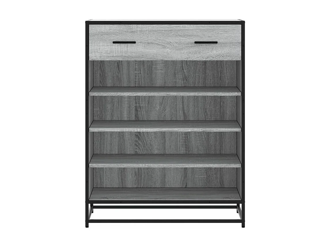 Meuble à chaussures sonoma gris bois d'ingénierie et métal