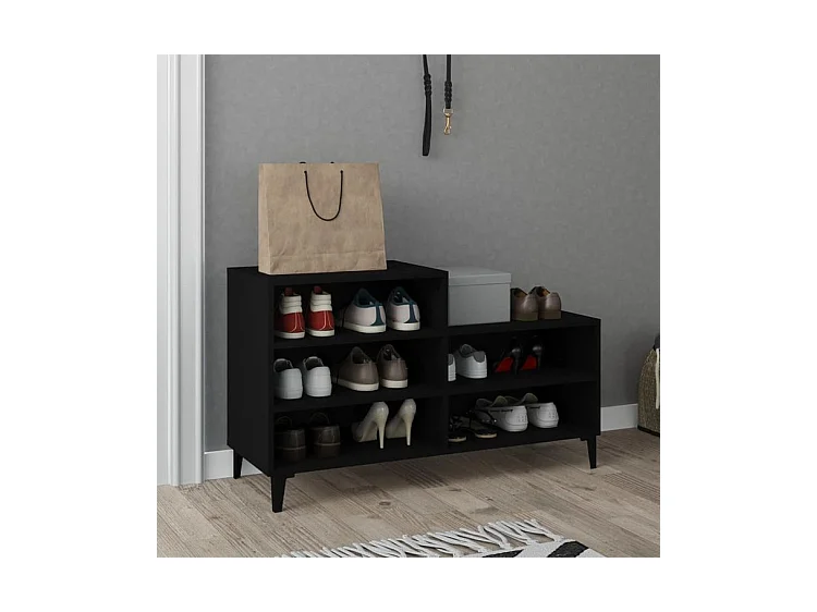 Armoire à chaussures Noir 102x36x60 Bois d'ingénierie