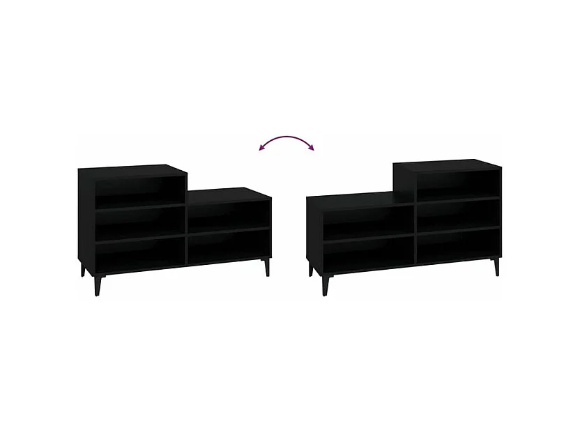 Armoire à chaussures Noir 102x36x60 Bois d'ingénierie