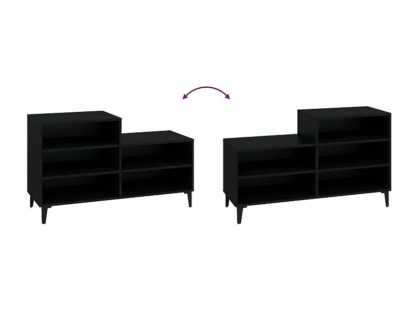 Armoire à chaussures Noir 102x36x60 Bois d'ingénierie