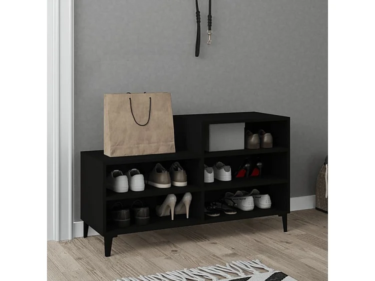 Armoire à chaussures Noir 102x36x60 Bois d'ingénierie
