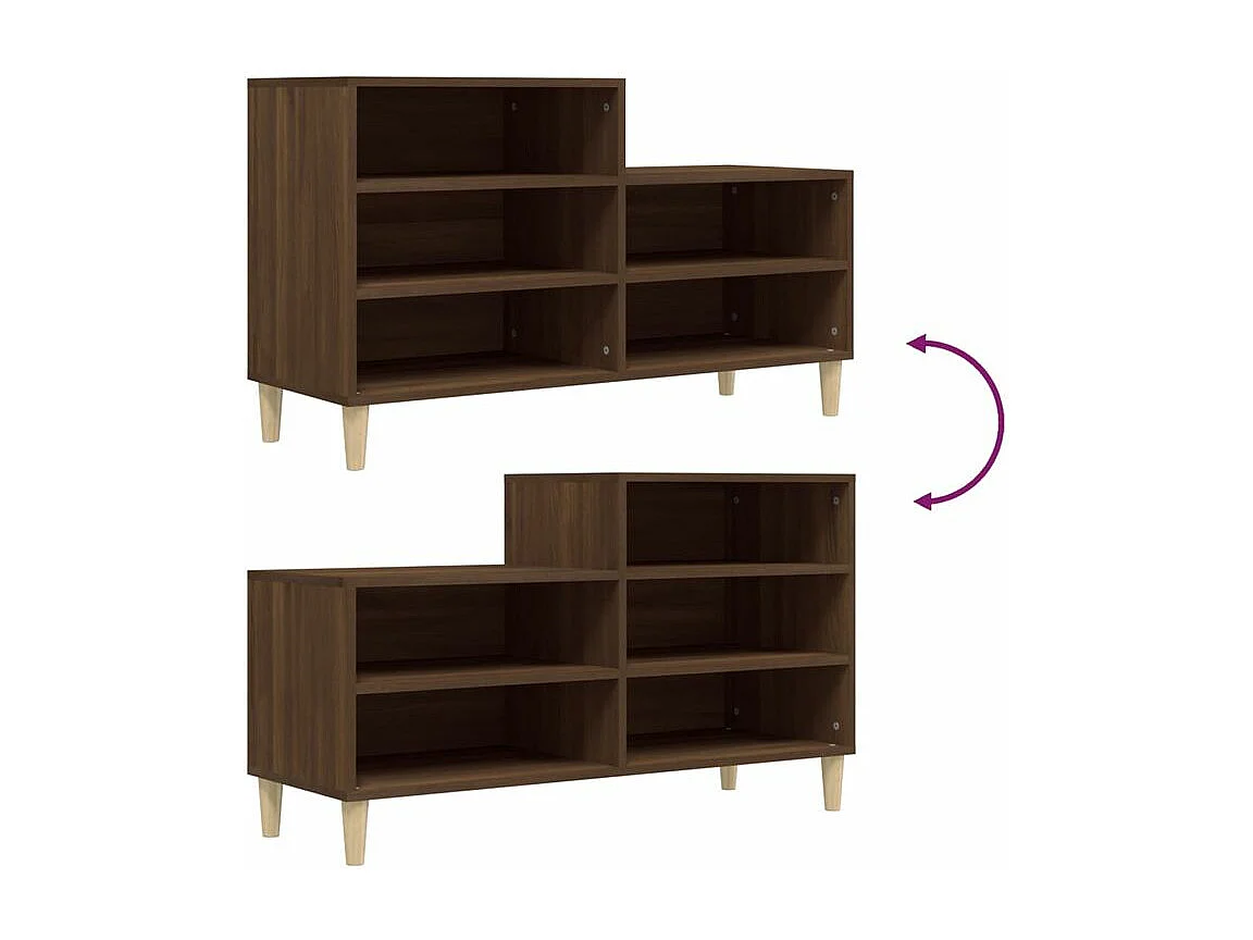 Armoire à chaussures Chêne marron 102x36x60 Bois d'ingénierie