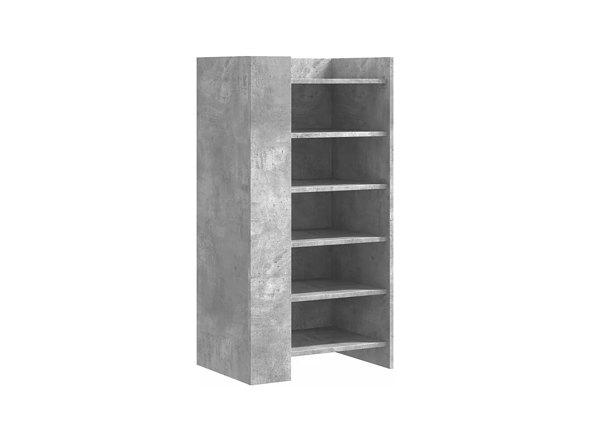 Armoire à chaussures gris béton 52x37,5x100 bois d'ingénierie