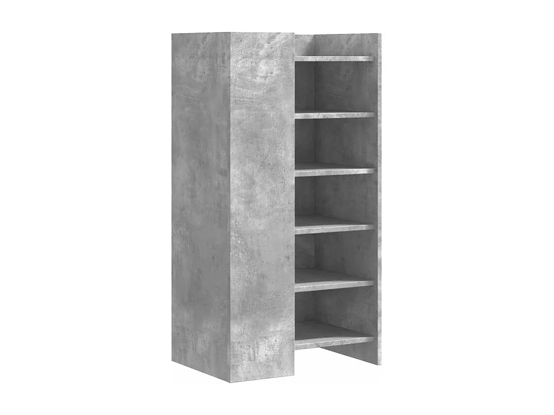 Armoire à chaussures gris béton 52x37,5x100 bois d'ingénierie