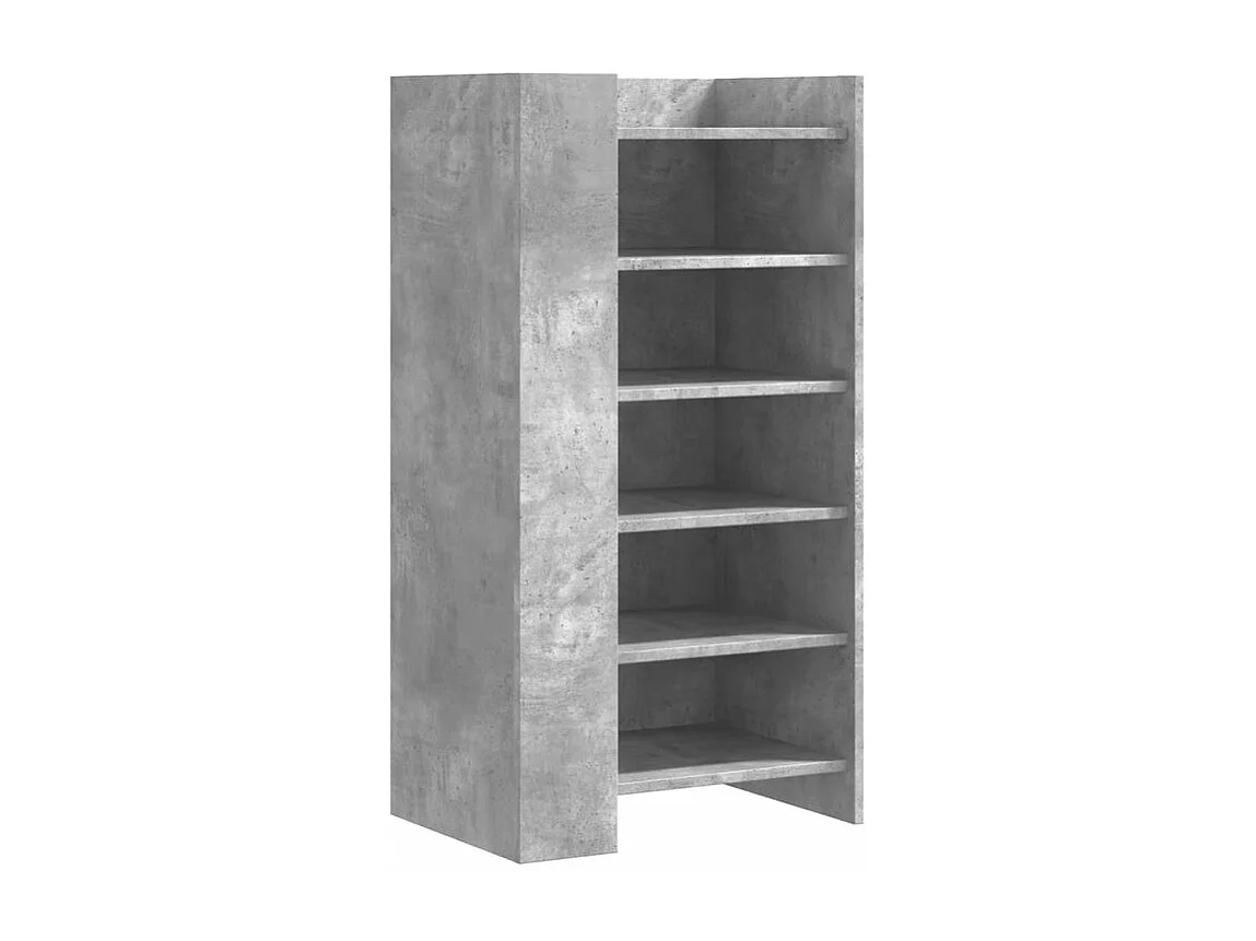 Armoire à chaussures gris béton 52x37,5x100 bois d'ingénierie