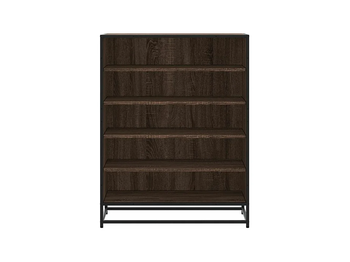 Meuble à chaussures chêne marron bois d'ingénierie et métal