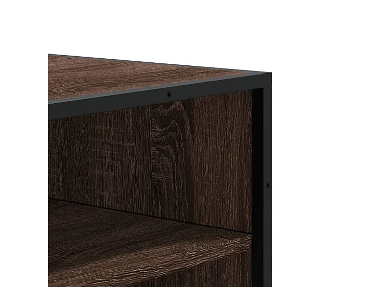 Meuble à chaussures chêne marron bois d'ingénierie et métal