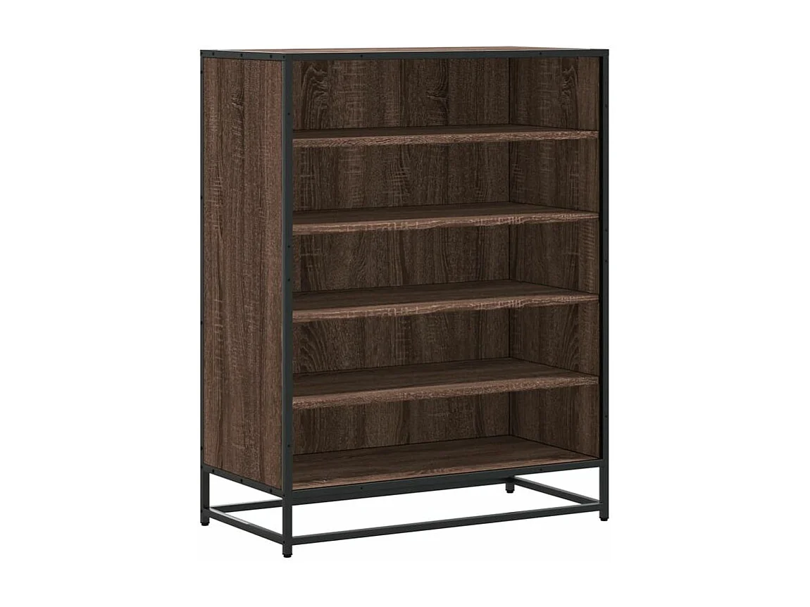 Meuble à chaussures chêne marron bois d'ingénierie et métal