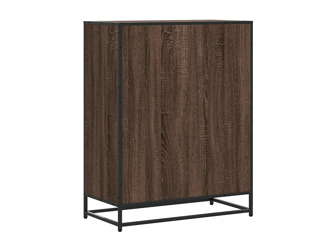 Meuble à chaussures chêne marron bois d'ingénierie et métal