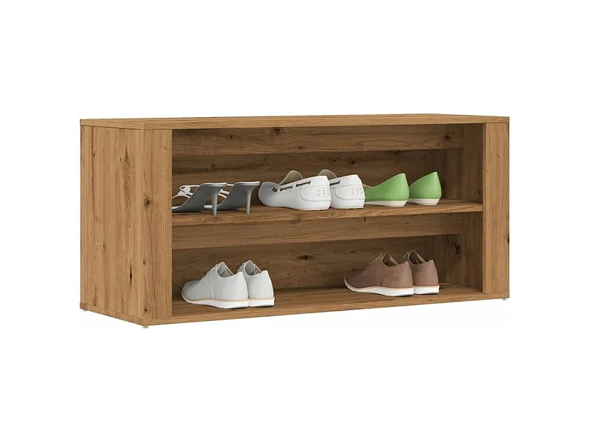 Banc à chaussures chêne artisanal 100x35x45 bois d'ingénierie