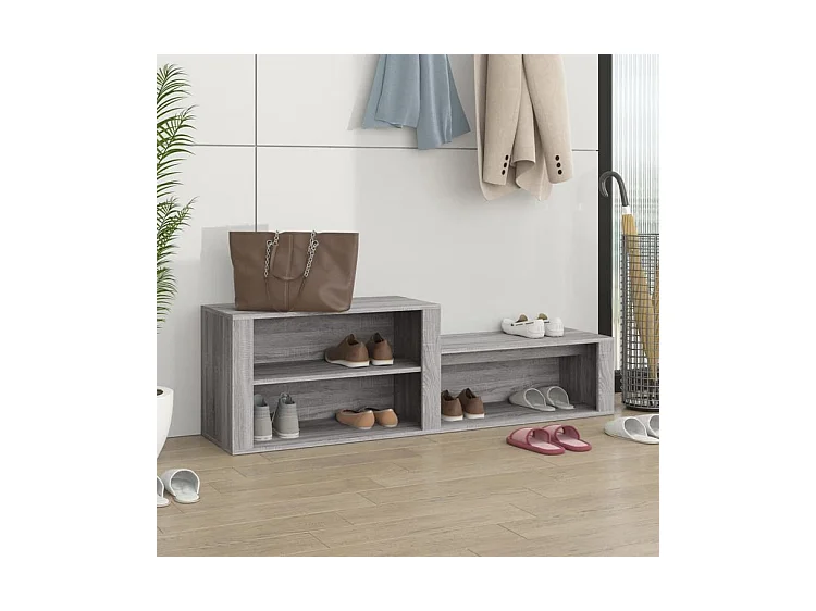 Armoire à chaussures Sonoma gris 150x35x45 Bois d'ingénierie