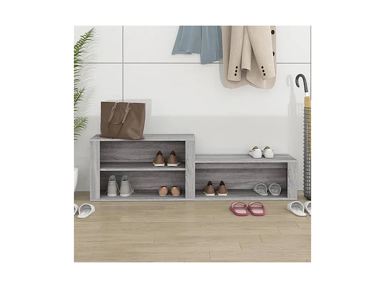 Armoire à chaussures Sonoma gris 150x35x45 Bois d'ingénierie