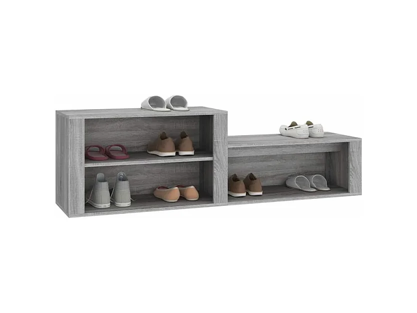 Armoire à chaussures Sonoma gris 150x35x45 Bois d'ingénierie