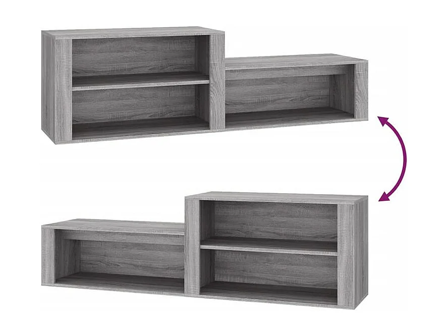 Armoire à chaussures Sonoma gris 150x35x45 Bois d'ingénierie