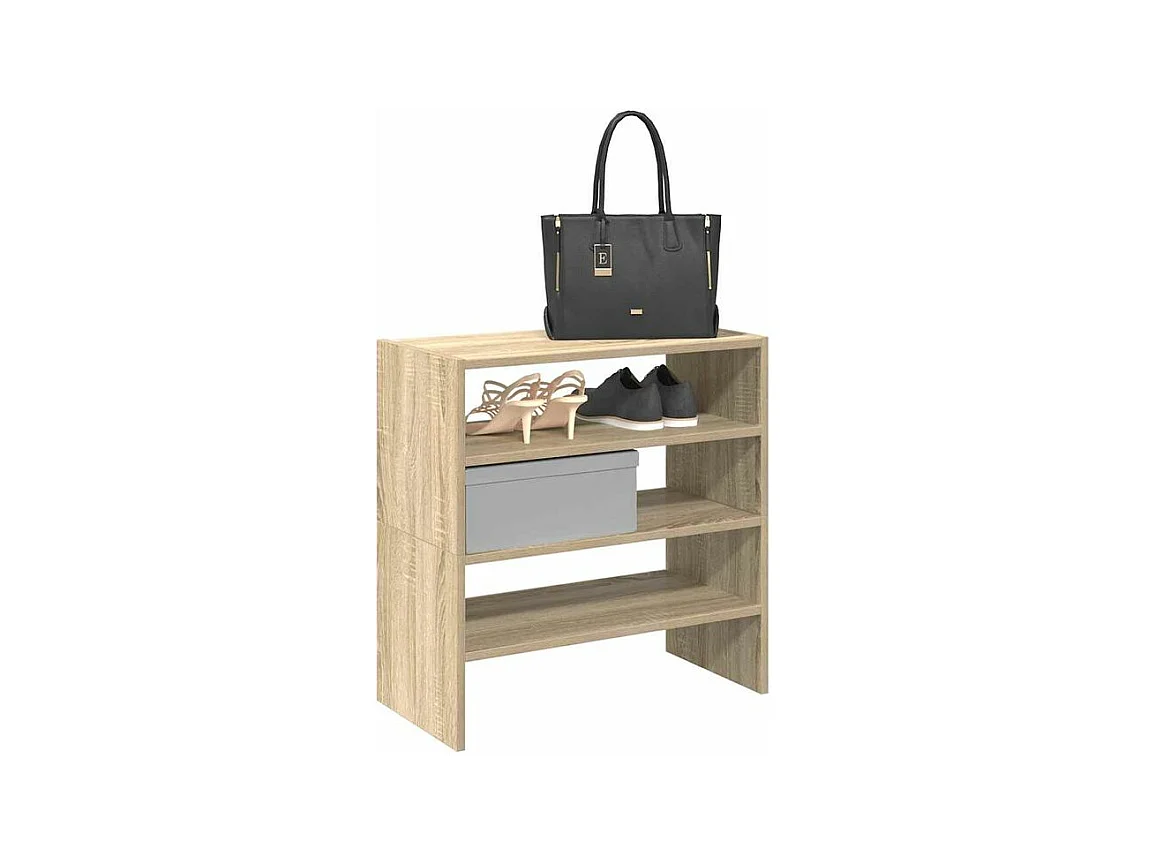 Étagères à chaussures 2 pcs empilable chêne sonoma 60x30x30,5
