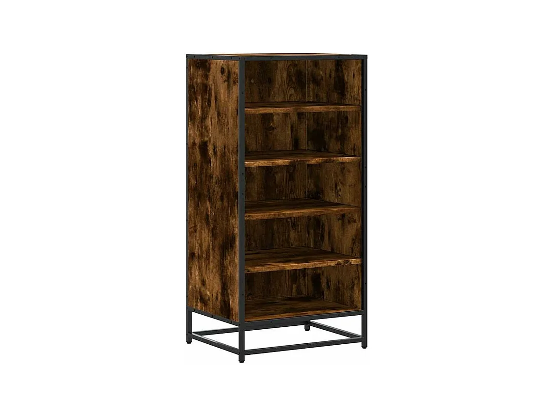 Étagère à chaussures chêne fumé 48x38x97,5 bois d'ingénierie
