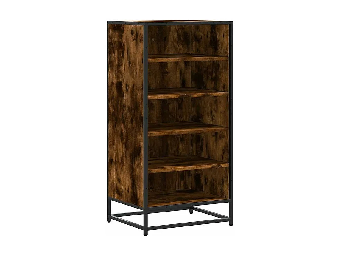 Étagère à chaussures chêne fumé 48x38x97,5 bois d'ingénierie