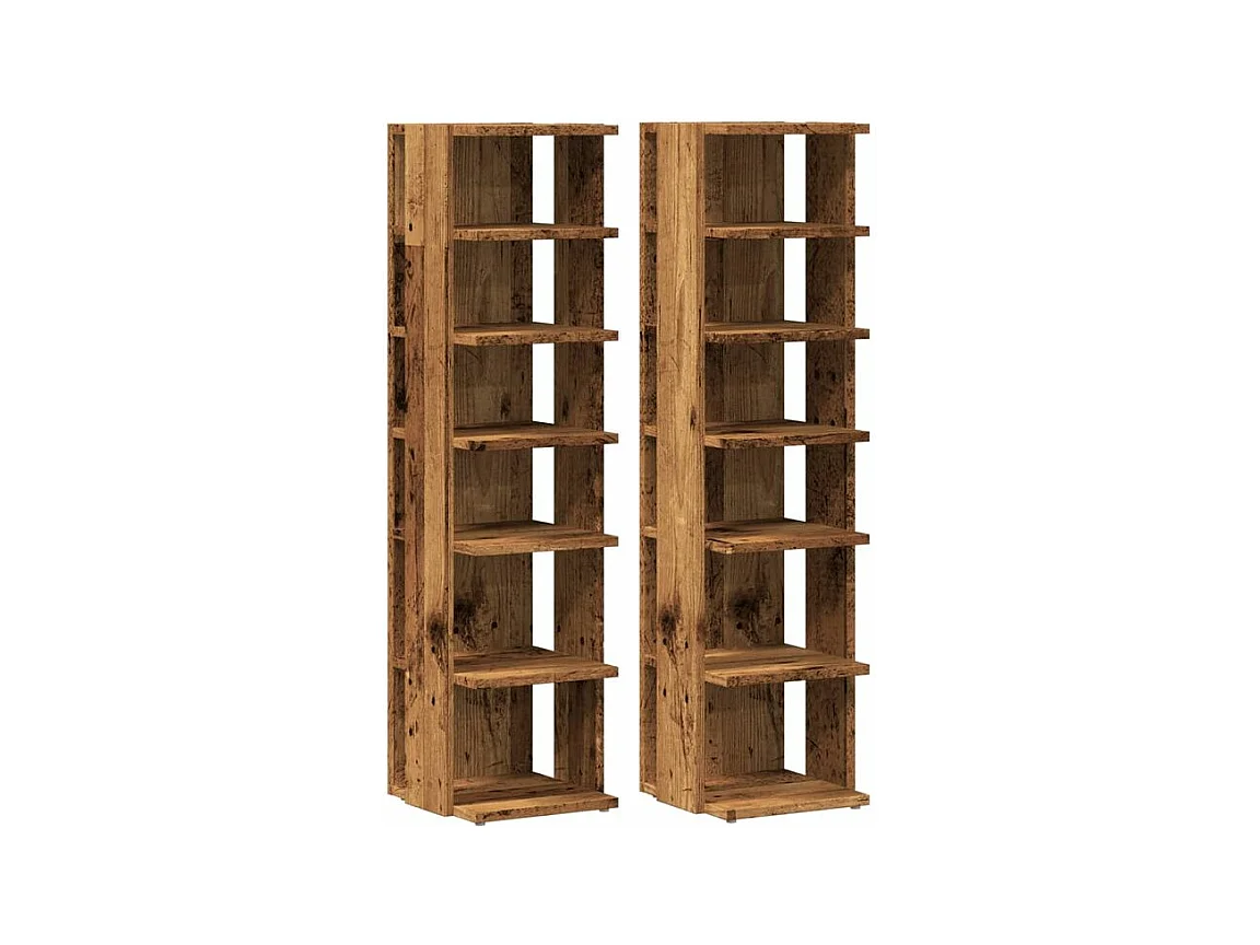 Armoires à chaussures 2 pcs vieux bois bois d'ingénierie