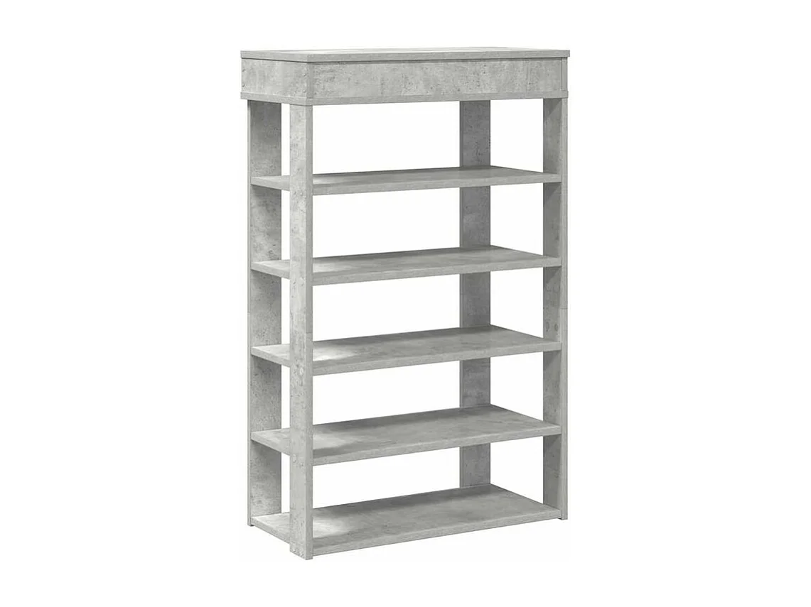 Étagère à chaussures gris béton 60x30x98 bois d'ingénierie