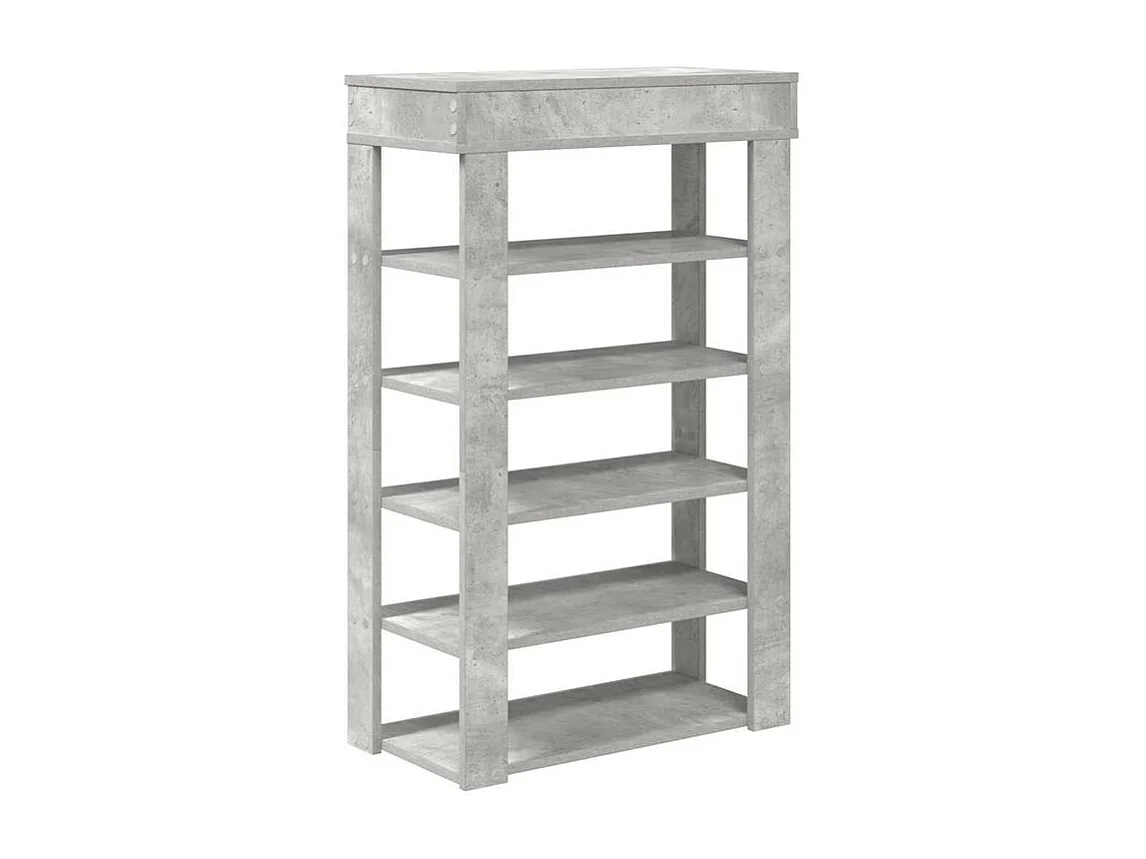 Étagère à chaussures gris béton 60x30x98 bois d'ingénierie