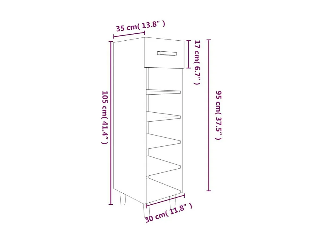 Meuble à étagères Livio avec 1 tiroir - Pieds en bois naturel-Couleur Gris béton