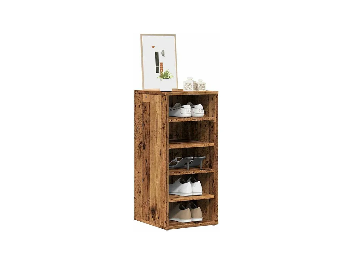 Armoire à chaussures vieux bois 32x35x70 bois d'ingénierie