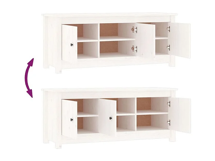 Armoire à chaussures en bois massif Klouda – Élégant et fonctionnel-Couleur Blanc-Largeur 110 cm