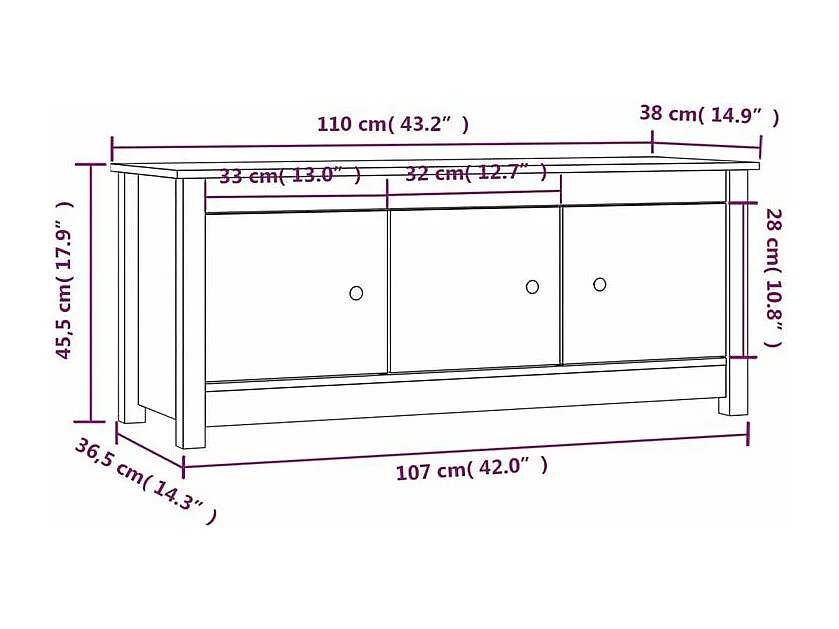 Armoire à chaussures en bois massif Klouda – Élégant et fonctionnel-Couleur Blanc-Largeur 110 cm