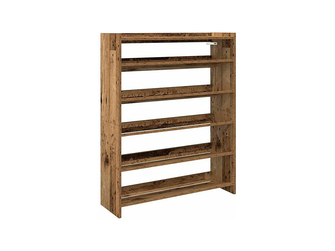 Étagère à chaussures vieux bois 80x25x100 bois d'ingénierie