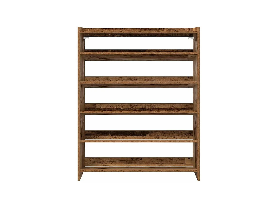 Étagère à chaussures vieux bois 80x25x100 bois d'ingénierie
