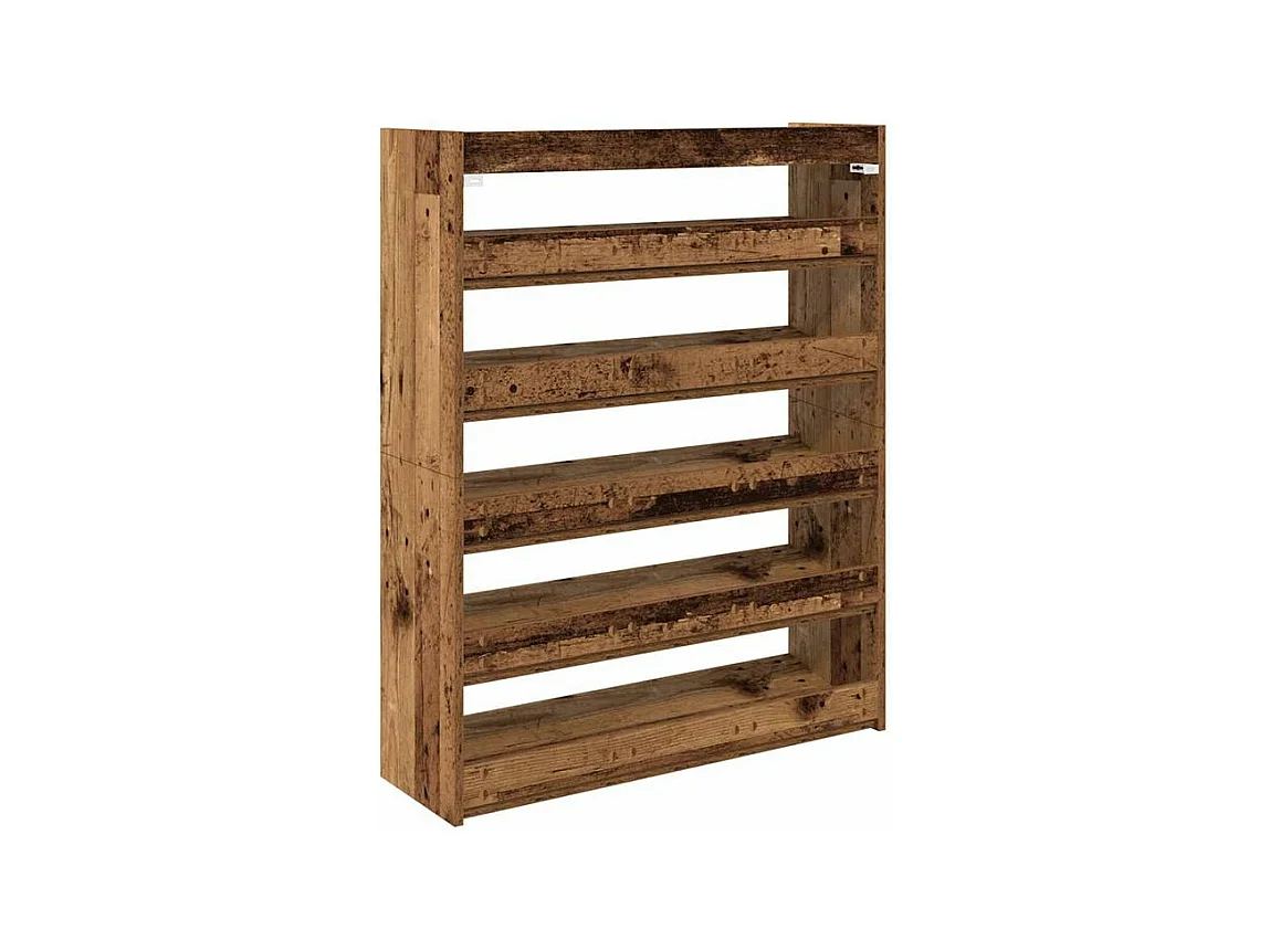 Étagère à chaussures vieux bois 80x25x100 bois d'ingénierie