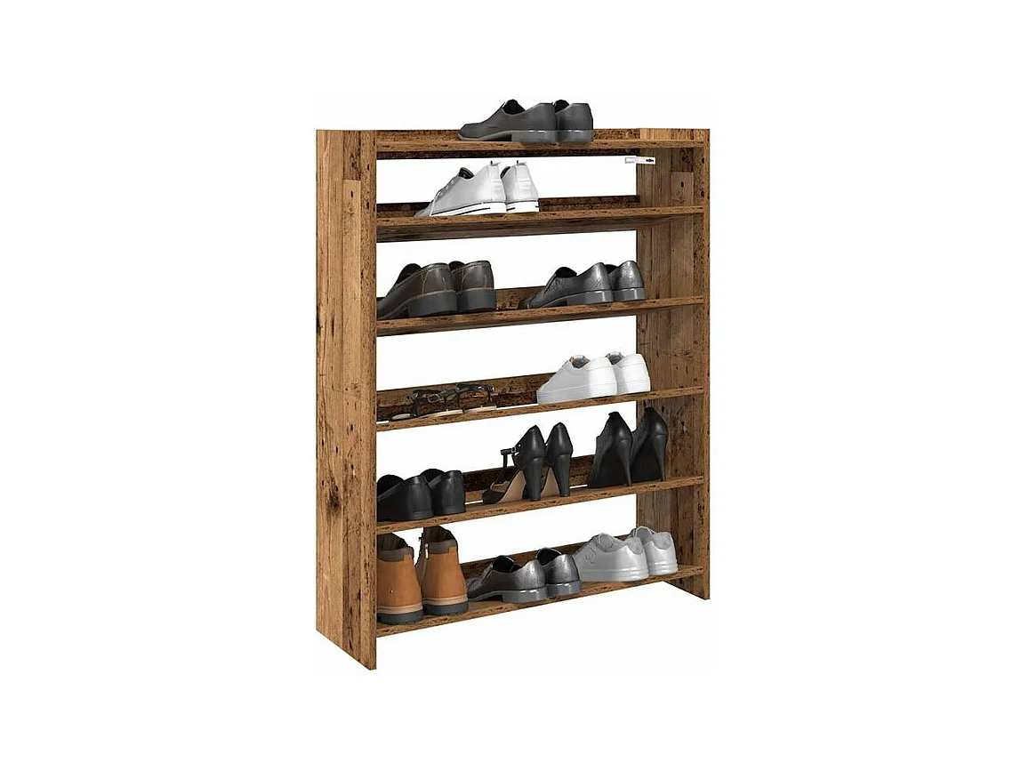 Étagère à chaussures vieux bois 80x25x100 bois d'ingénierie