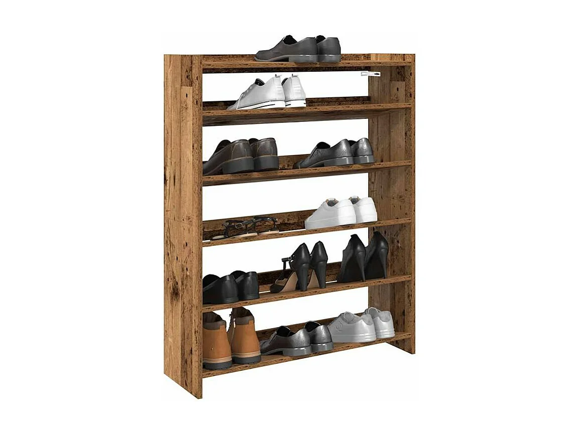 Étagère à chaussures vieux bois 80x25x100 bois d'ingénierie
