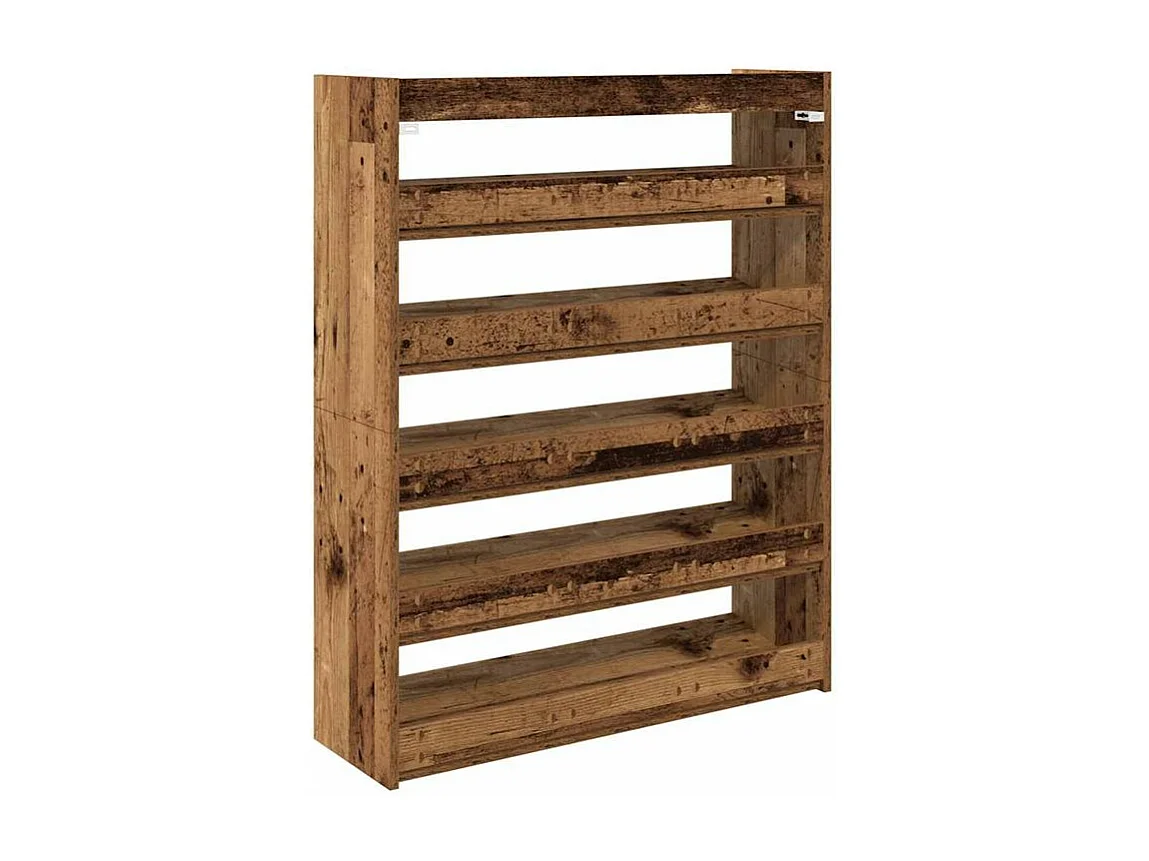 Étagère à chaussures vieux bois 80x25x100 bois d'ingénierie