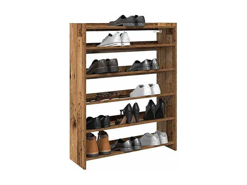 Étagère à chaussures vieux bois 80x25x100 bois d'ingénierie