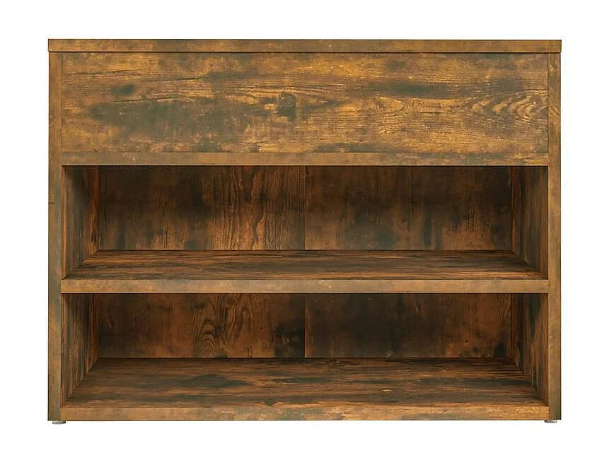 Banc à chaussures en bois Borka L 60 x H 45cm - Compact et Pratique-Couleur Marron fumé