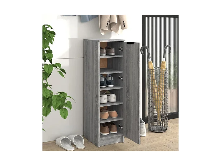 Meuble à chaussures Sonoma gris 30x35x100 Bois d'ingénierie
